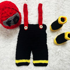 FD Firefighter Newborn Baby Photography Props Set