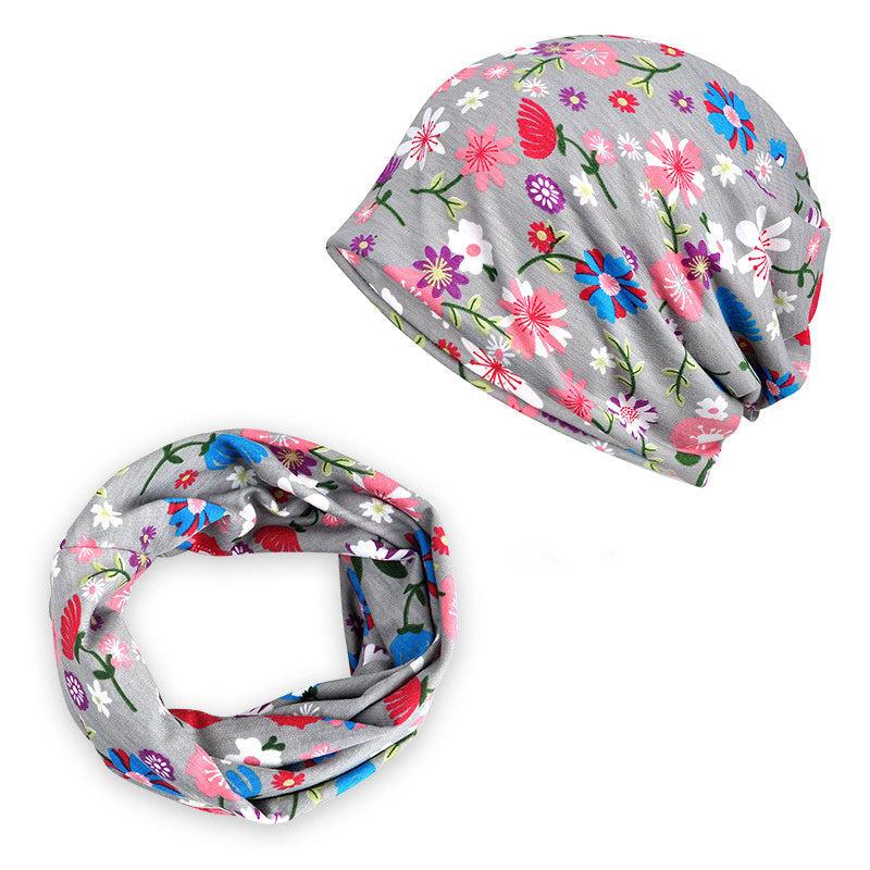 Vintage Camo Fleece Knitted Hat With Scarf - Outdoor