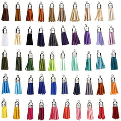 10pcs 38mm Leather Tassel Cap Charms Earring Fringe Keychain Pendant Straps