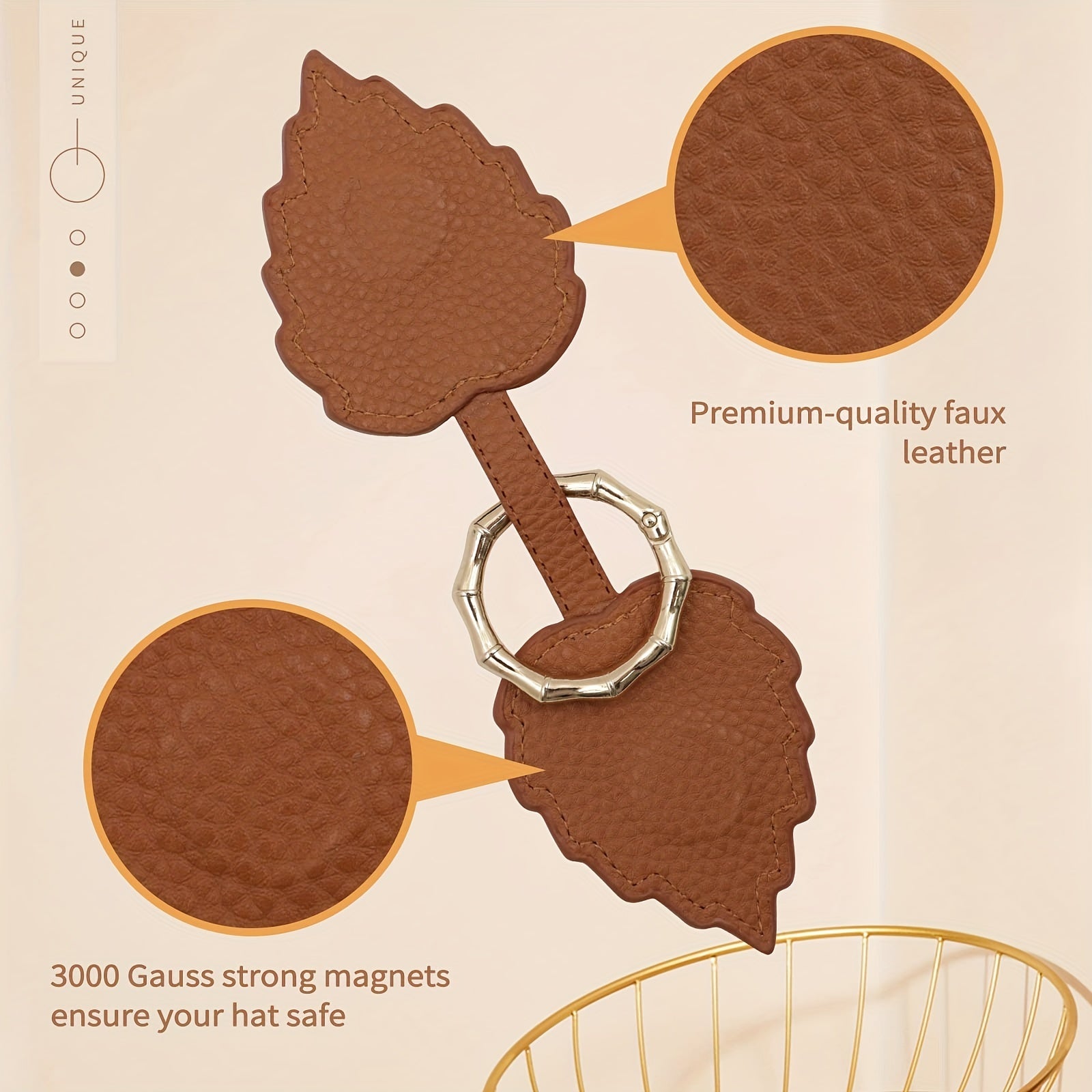 1 Pc Leaf Hat Clip Magnetic Lightweight Travel Accessories