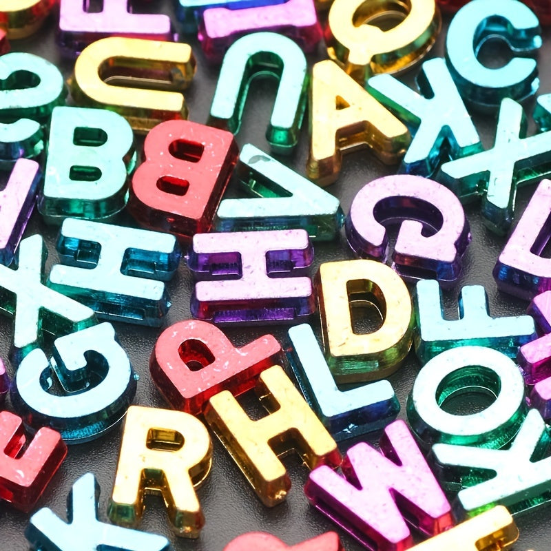 50pcs Large Letter Acrylic Beads Multicolor for DIY Necklace Bracelet Toys