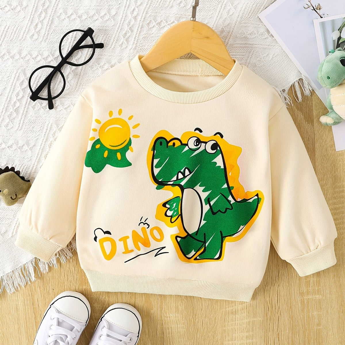Baby Boys Dinosaur Graphic Pullover Sweatshirt