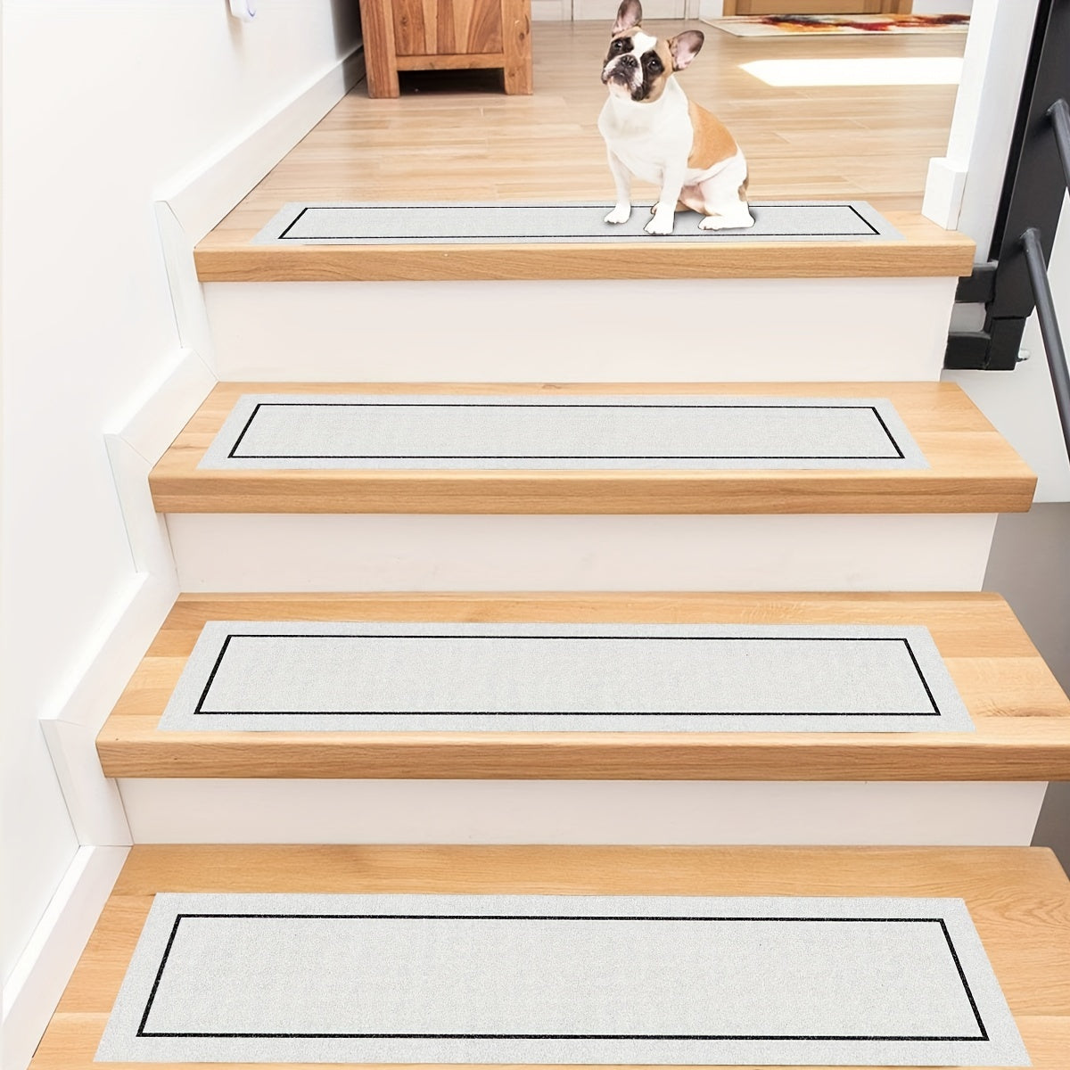 Classic Square Frame Pattern Floor Stickers - Non-slip Stairs Pedal Decoration