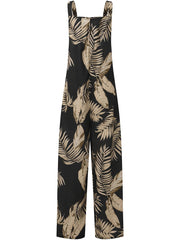 Boho Tropical Print Cami Jumpsuit Sleeveless Wide Leg