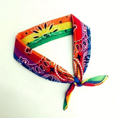 Rainbow Cashew Flower Bandana Triangle Scarf