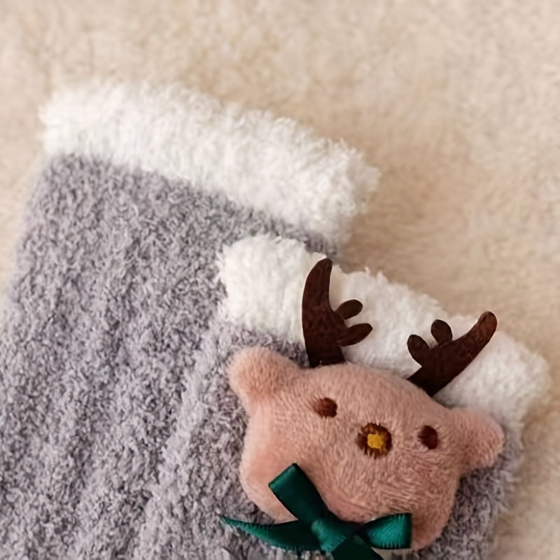 Cartoon Fuzzy Socks for Women - Comfy Mid Tube Stockings