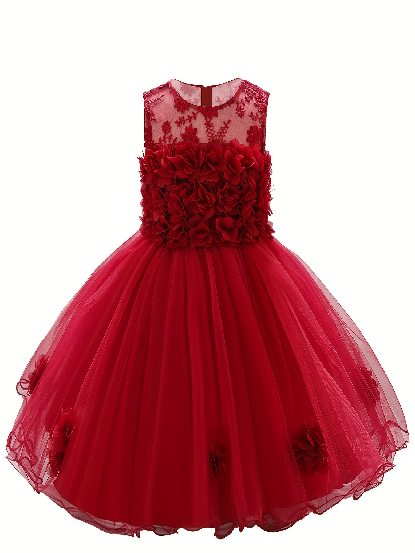 Flower Embroidered Princess Dress for Girls