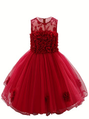 Flower Embroidered Princess Dress for Girls