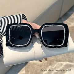 Y2K Square Sunglasses Rhinestone Candy UV400 Sun Shades