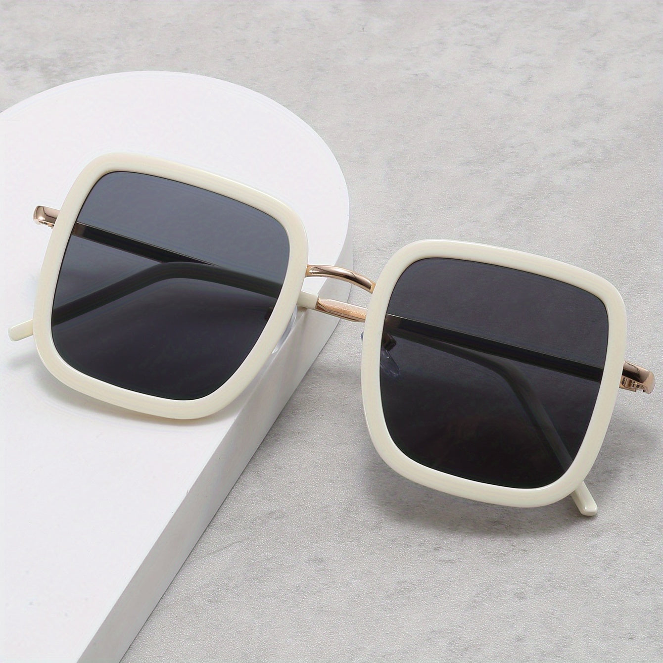 Square Sunglasses Anti Glare UV400 Sun Shades Metal Glasses for Driving