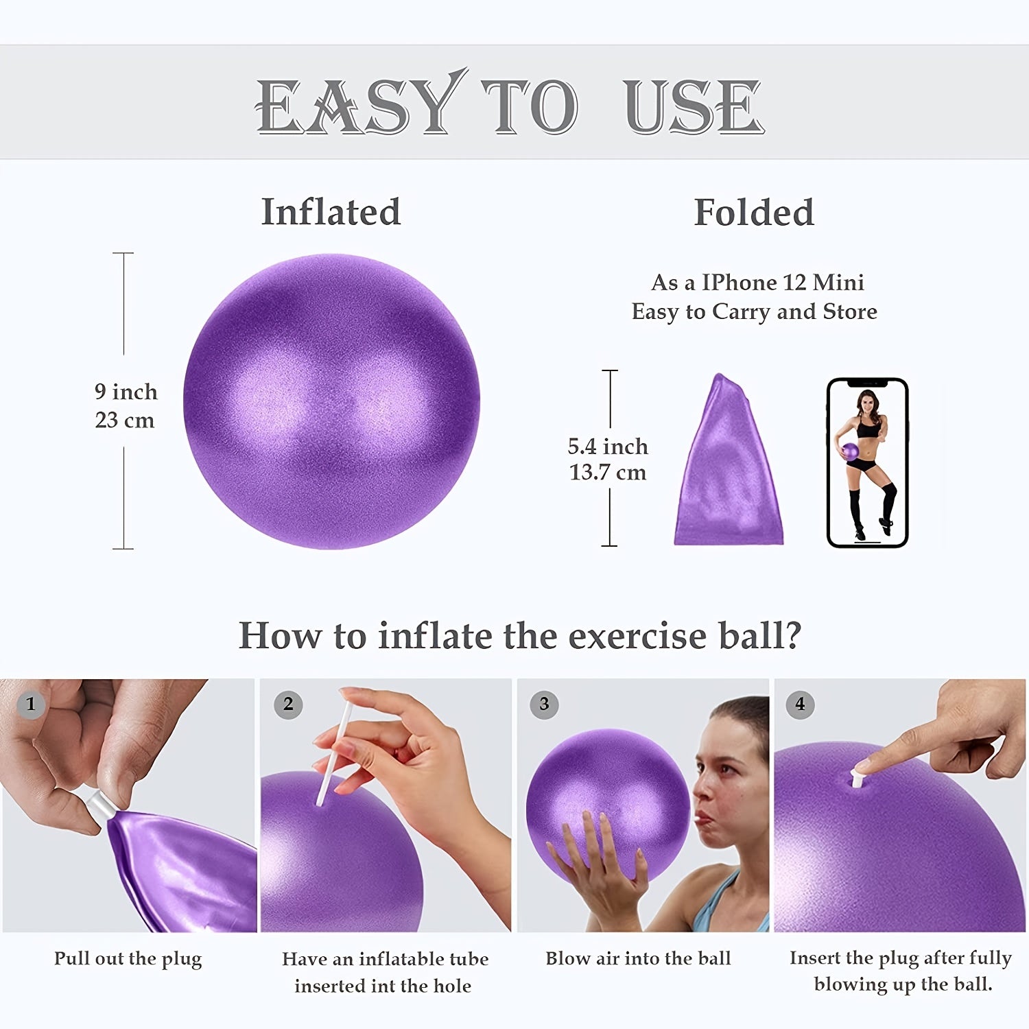 Mini Curve Exercise Ball for Pilates & Balance Training