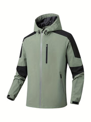 Men's Waterproof Hooded Windbreaker Jacket Zip Up Coat