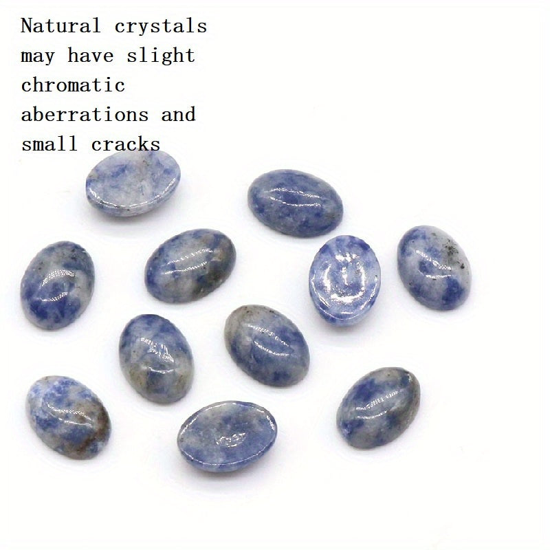 Natural Crystal Oval Ring Face DIY Inlaid Stone Jewelry