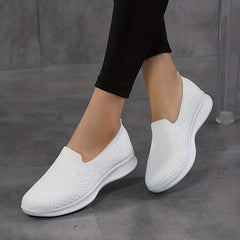 Women's Lightweight Loafers Flying Woven Walking Shoes Slip on Casual