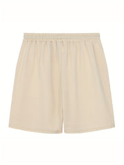 Star Pattern Comfy Shorts Men's Casual Solid Elastic Waist Draw