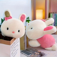 Cute Bunny Plush Toy with Pink Bow - Perfect Gift for Kids