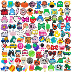 100pcs Cartoon Shoe Charms For Slides Sandals PVC Decorations