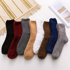 Winter Fleece Socks Men's Women's Warm Solid Soft Floor Socks