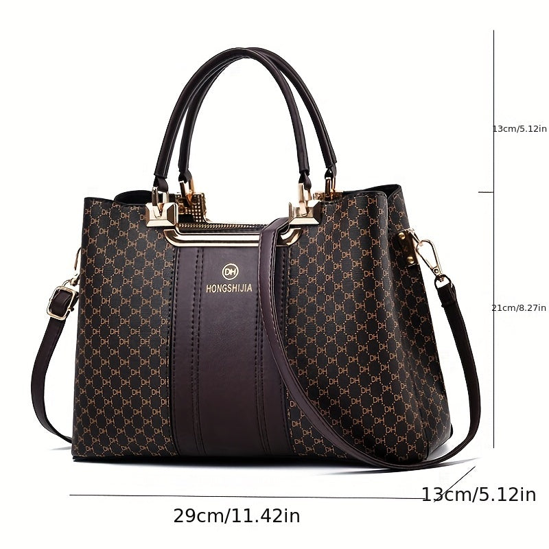 Women's Vintage Tote Bag Classic Pattern Satchel Work Bag
