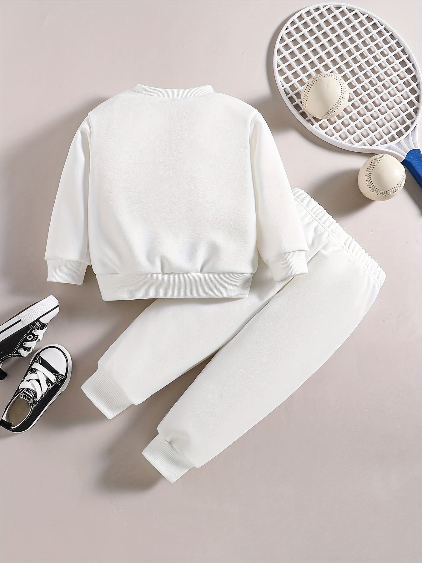 Baby Girl Cartoon Noodles Graphic Sweatshirt Top Pants Set