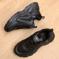 Breathable Heightened Sole Mesh Running Shoes Lightweight Non slip Sneakers
