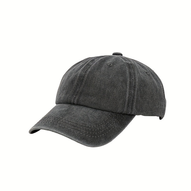 Washed Cotton Baseball Cap Retro Peaked Cap Solid Couple Cap