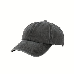 Washed Cotton Baseball Cap Retro Peaked Cap Solid Couple Cap