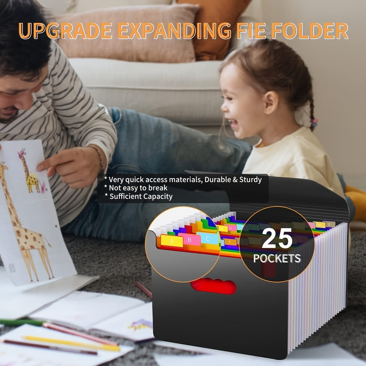 25 Pockets Portable Organ Bag for Document Storage