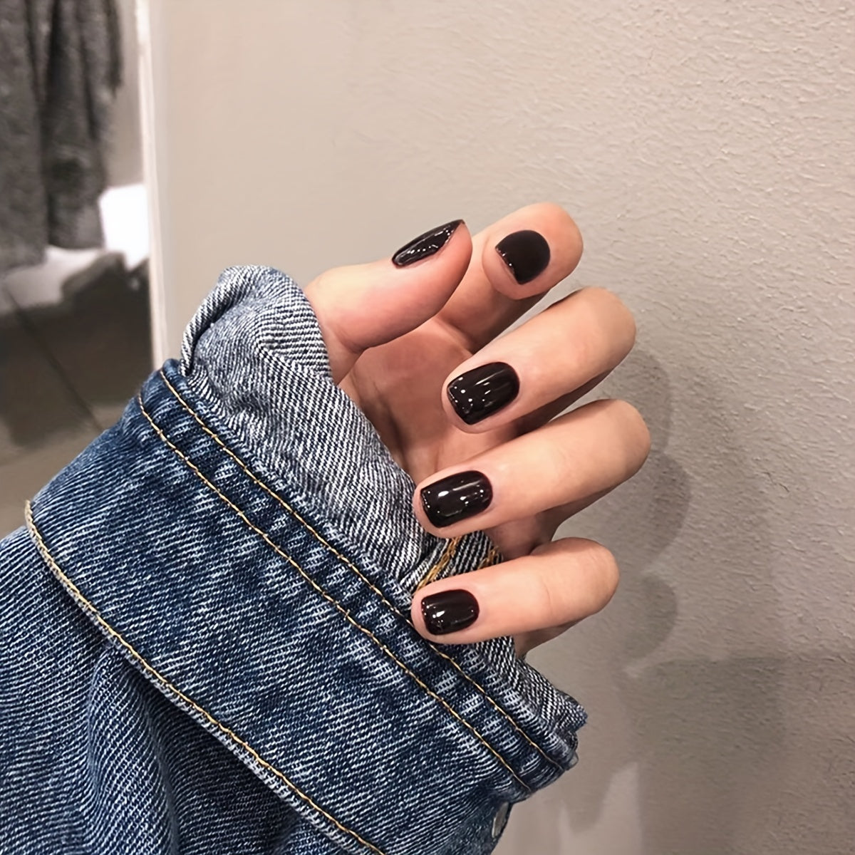 Glossy Square Press On Nails Full Coverage Artificial False Nails