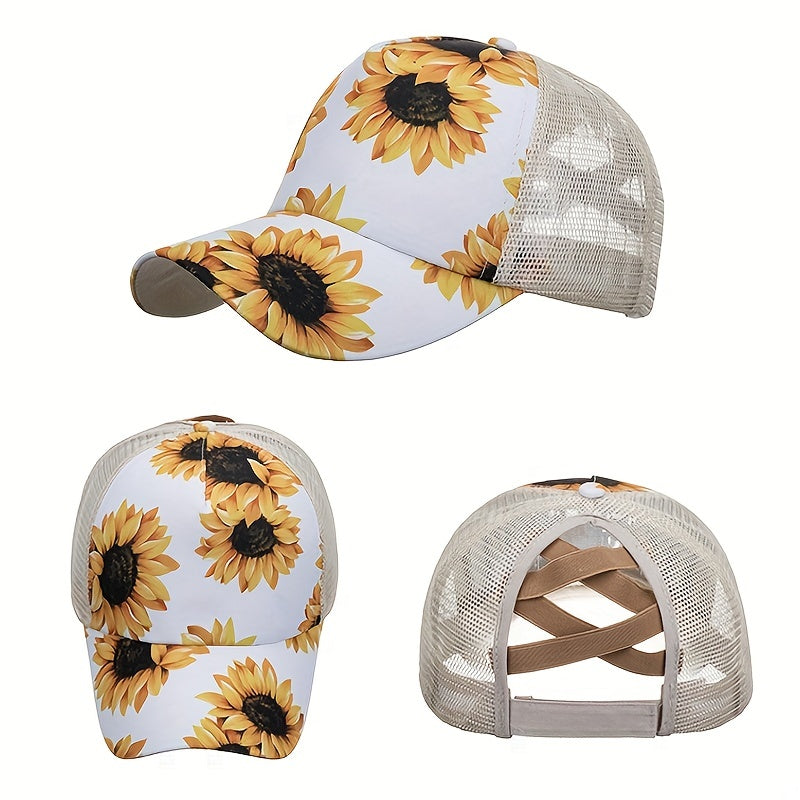 Distressed Washed Cotton Trucker Cap with Glitter Brim