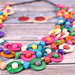 Boho Style Multilayer Necklace Set & Earrings