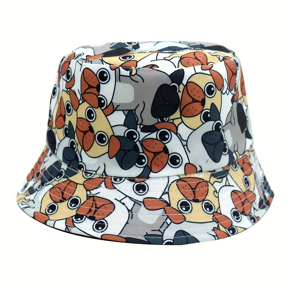 Cartoon Animal Printed Sunshade Bucket Hat for Men Women