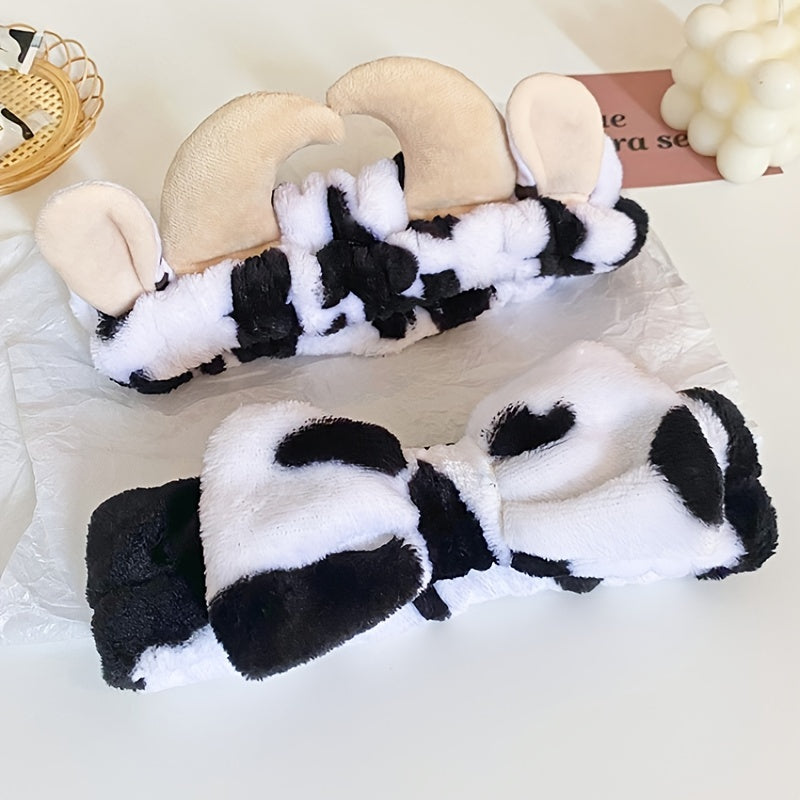 Cow Shaped Plush Headband for Women