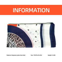 Geometric Print Cotton Linen Shawl Women's Scarf