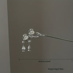 Chinese Style Faux Pearl Hair Stick Flower Hair Accessory
