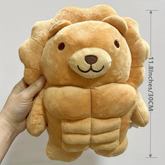 11in Big Muscle Teddy Bear Plush Toy Lion Animal Doll