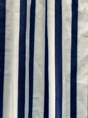  Stripe Print Long Sleeve Bodycon Midi Dress
