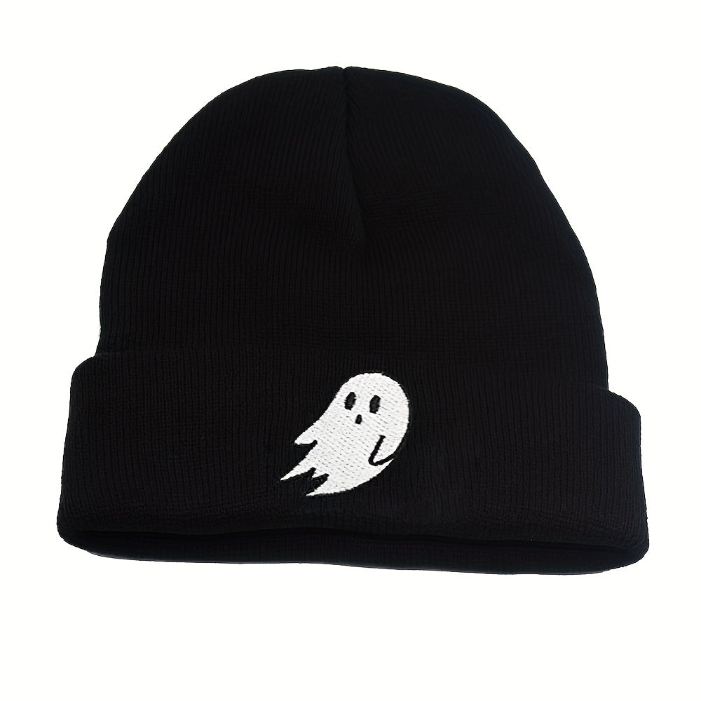 Embroidered Knitted Hat Cartoon Pattern Warm Beanie Hat Unisex