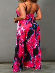  Tie Dye V Neck Maxi Dress