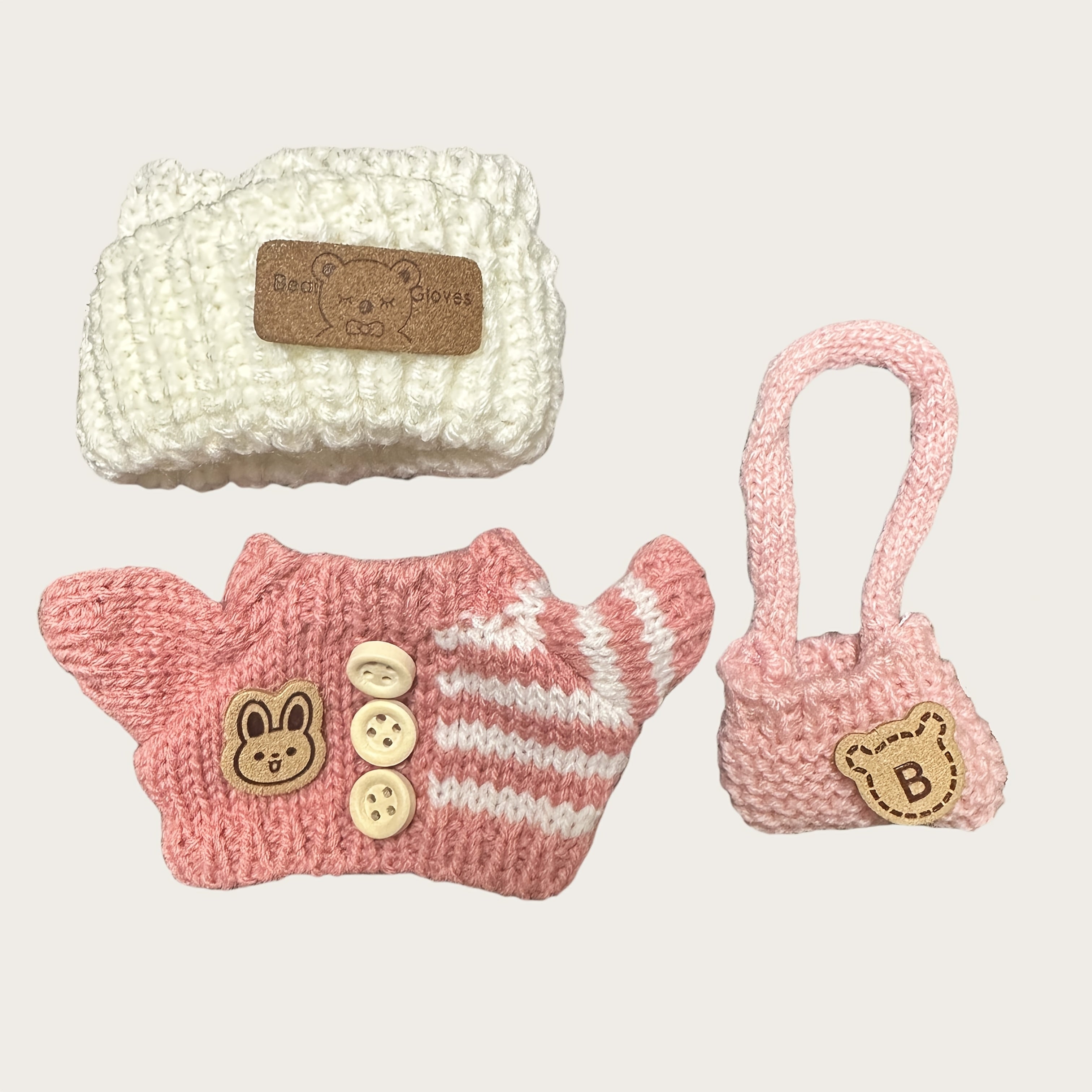 Hand-Woven Doll Clothing Set - 3 Pieces