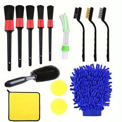 14 pc Cleaning Brush Kit Microfiber Towel Auto Detail Tool