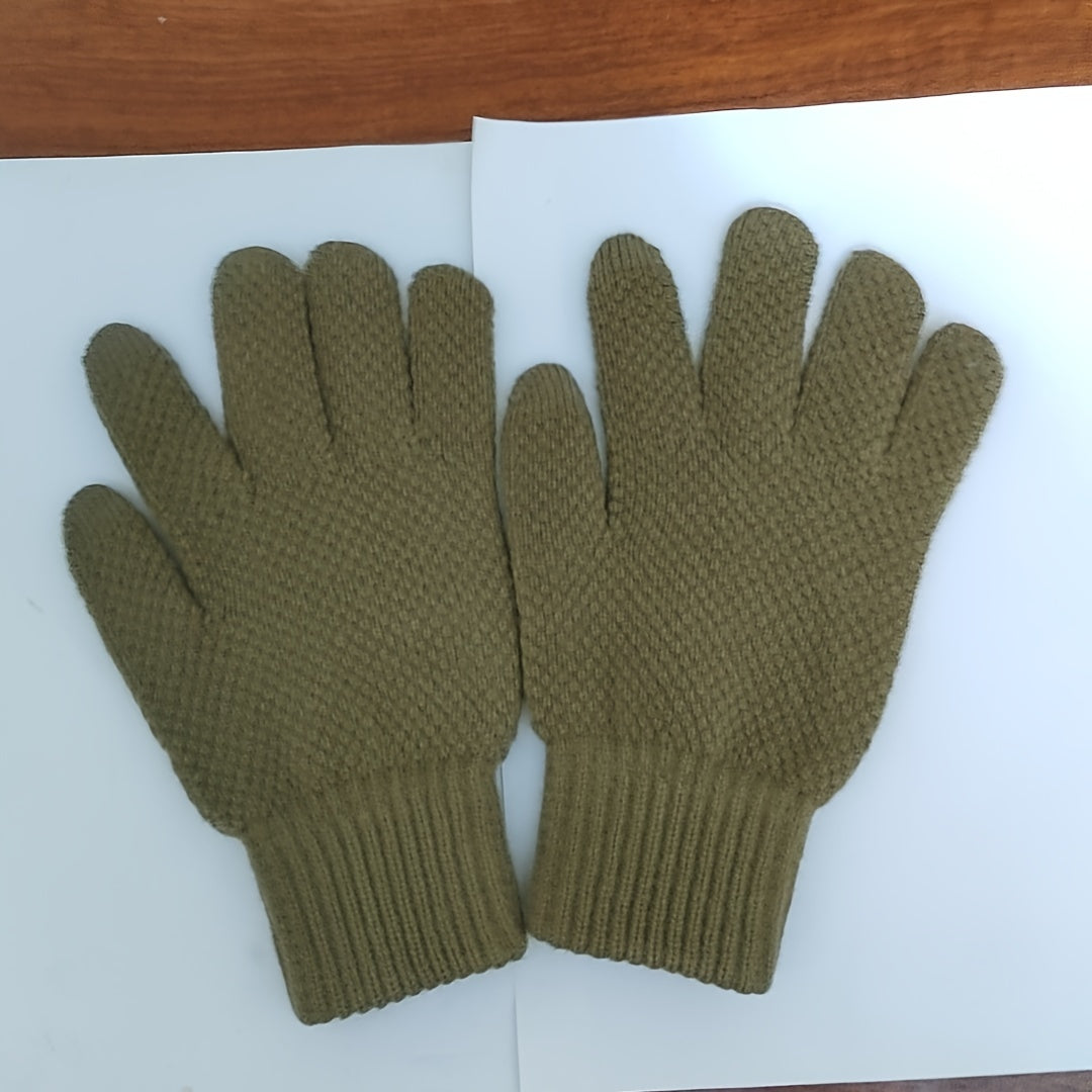 Velvet Non Slip Knitted Winter Gloves Touch Screen