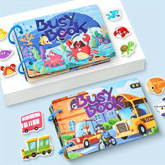 Kids' Quiet Busy Bus Sticker Puzzle Toy Book