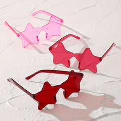 3 Pairs Star One piece Sunglasses For Women Men Candy Decorative Glasses