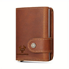 RFID Leather Money Clip Coin Pocket Men