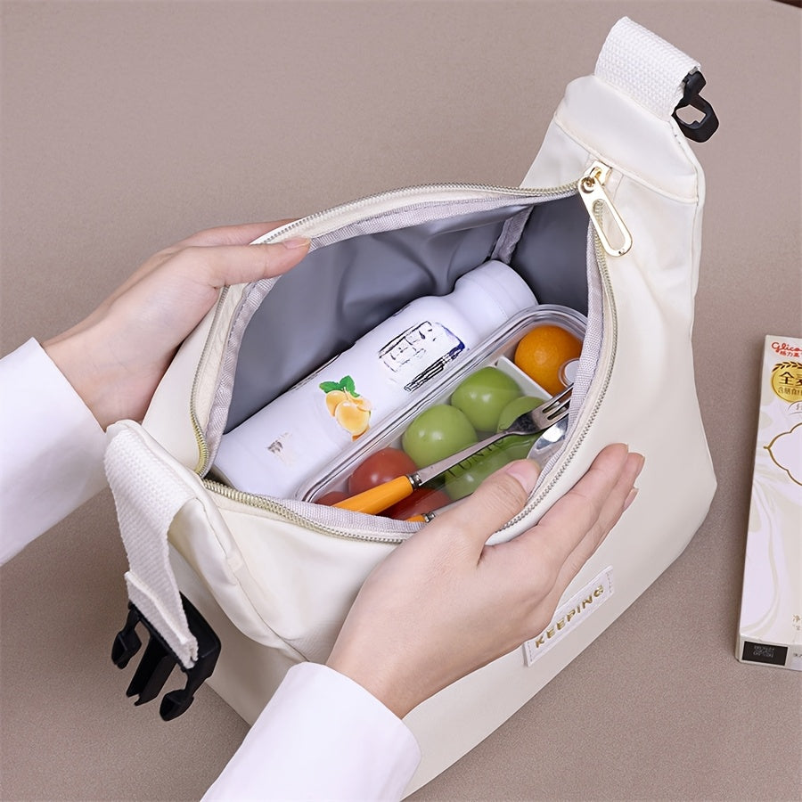 Waterproof Lunch Bag Insulated Tote for Office School Travel Beige