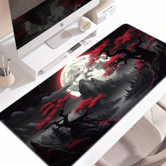 Dark Red Moon Desk Mat Large Gaming Mouse Pad Non Slip Computer Mat