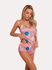 Polka Dot Pajama Set Cami Top & Shorts Women's Sleepwear