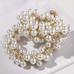 Faux Pearl Hair Tie Style Hair Rope Elastic Hair Ring Ponytail Holder