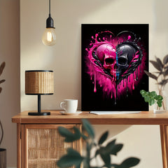 DIY Paint by Numbers Kit Heart Skull Ideal Gift for Home Wall Decor